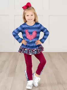 Striped Little Rooster Ruffle Outfit