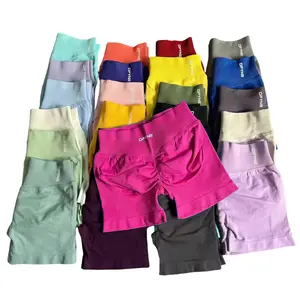 Dynamic Impact Shorts DF-logo Low Ribbed Gym Shorts Women Workout Clothes Scrunch Bum Seamless Shorts Yoga Sports Shorts