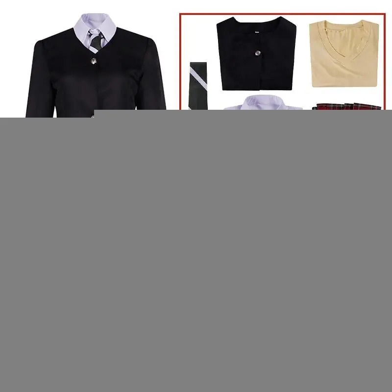 Maka Albarn Anime Cosplay Outfit (Includes Wig) - Women's Clothes, Skirt Uniform Suit, Soul Eater Role Play Prop for Halloween Party
