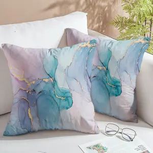 [Popular Choice]2PCS, pillow cover, pillow case, simple theme pillow cover, pillow towel, dreamy marble pattern cushion cover, suitable for sofa and chair in living room and bedroom (excluding pillow core).