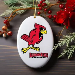Illinois State University Acrylic Ornament, Ceramic Ornament, Redbirds Tree Hangings