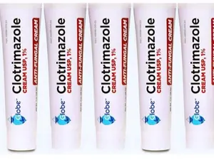 (5 Pack) Globe Clotrimazole Antifungal Cream 1% (1 oz) Relieves The itching Cracking and Scaling for foot treatment