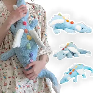 60-100CM Adorable Flying Dragon Animals Sky Blue Dolls Super Soft Throw Pillow Cartoon kawaii  Birthday Christmas Gifts Decor