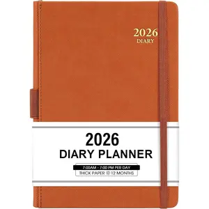 2026 Appointment Book & Planner - January 2026 - December 2026, Daily Hourly Planner, 5.75" X 8.25", 60-Minute Interval, Faux Soft Leather Cover,  Paper, Academic Calendar with Pen Loop, Inner Pocket