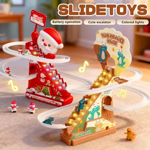 Electric  Assembled Track Toy Christmas Track Climbing Stairs Car Roller Coaster Toy Stair Climbing Toy Suitable for Boys and Girls Gift
