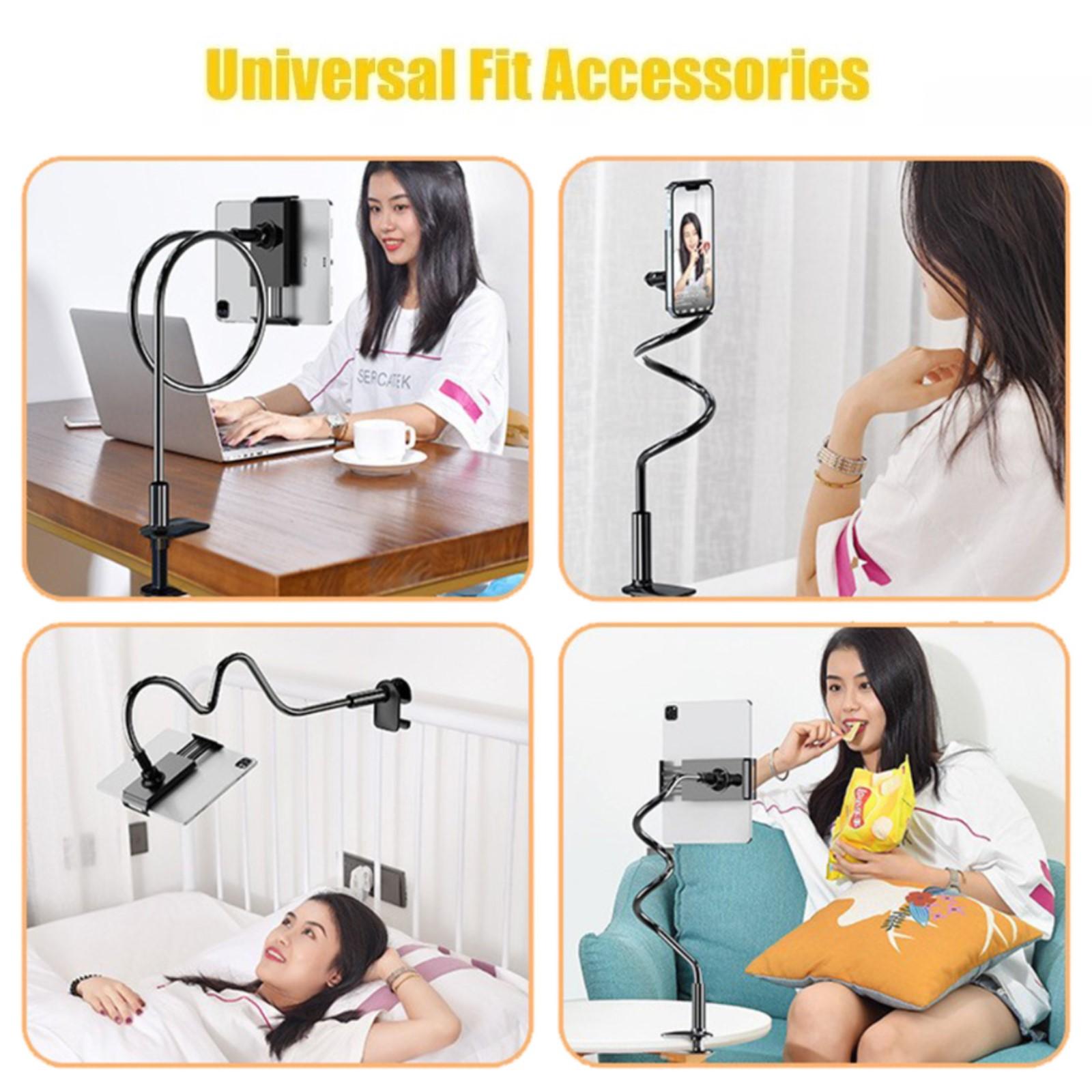 Gooseneck Phone Holder for Bed, 360° Rotatable Metal Desk Phone Stand, Adjustable Flexible Clamp Mount, Universal Fits for iPhone 17 16 15 14 13 12 11 Pro Max Plus iPad Samsung Galaxy All Phones & Tablets, Home Office Bedroom Gooseneck Phone Holder for Bed, 360° Rotatable Metal Desk Phone Stand, Adjustable Flexible Clamp Mount, Universal Fits for iPhone 17 16 15 14 13 12 11 Pro Max Plus iPad Samsung Galaxy All Phones & Tablets, Home Office Bedroom