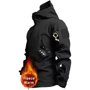 HOMUG Men's Thick and Warm Winter Hooded Coats, Outdoor Jackets, Tactical Rainproof and Windproof Cap-Style Coats, and Multi-Pocket Clothing, Suitable for Wearing in Autumn and Winter Seasons.