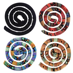 4 count Spiral Lock Hair Tie for Dreadlocks - Iron Wire Embedded, Bendable Ponytail Holders - Long Dreadlock Accessory for Women & Men with Thick Curly Hair