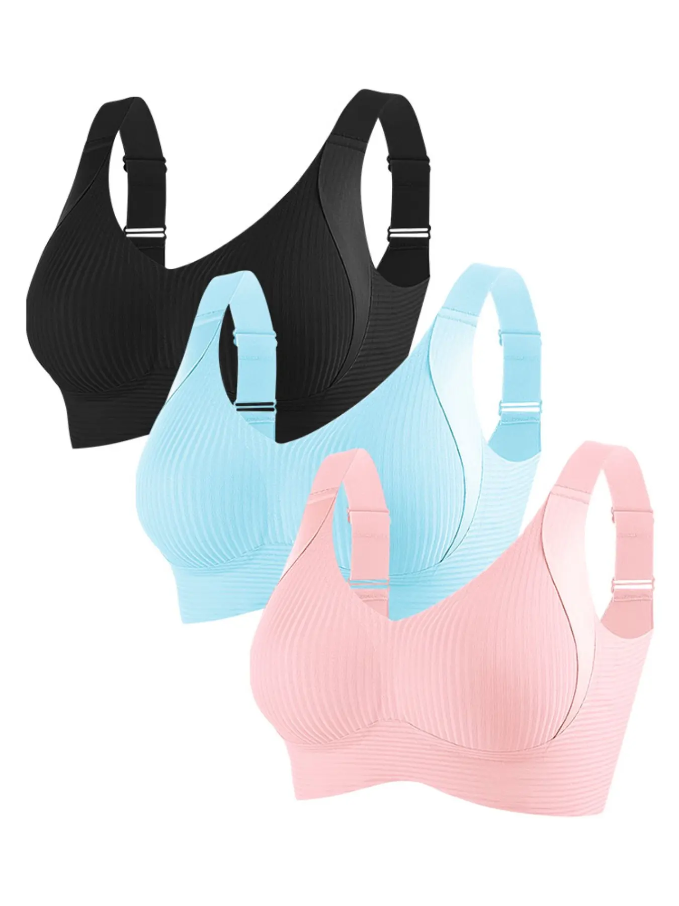Women's Wireless Bra Set, Back Straps Design, Adjustable Fit, Seamless Comfort, Lift and Shape, Lingerie for All Seasons, Underwear
