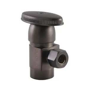 212 MAIN Solid Brass Americana Anti-Seize Deluxe Quarter-Turn Ceramic Hardisc Cartridge Valve Angle Stop, 0.5 IPS x 0.37 in. O.D., Oil Rubbed Bronze Hardware