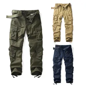AKARMY Men's Casual Cargo Pants Camo Pants Combat Work Pants With 8 Pockets Outdoor Hiking Pants Multi-Pockets Pants (No Belt) Fathersdaygift Menswear pants men