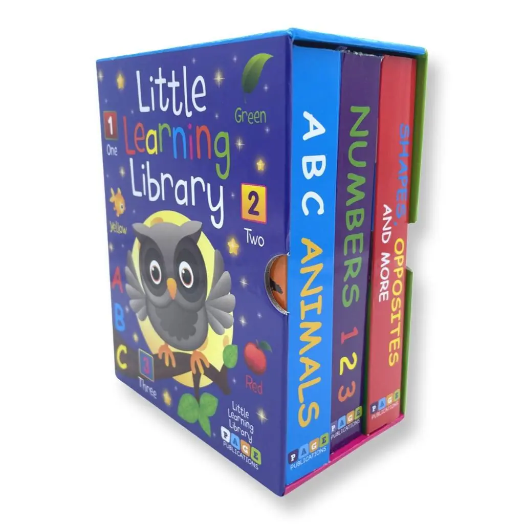 Early Learning English Reading Picture Book for 0-3 Years Old Babies - Numbers, Alphabet, Animals Themes, 24 Pages Each, 5.875x4.75x1in Little Learning Library