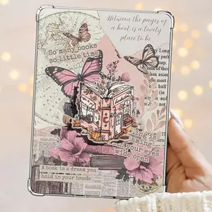 Cozy Bookstore Tales Open Book Once Upon a Bookstore Vintage Books Lover Magnetic Kindle Grip Book Lover Cute Kindle Accessories Phone Holder PopSocket Phone Grip Magnetic Pop Socket Phone Grip