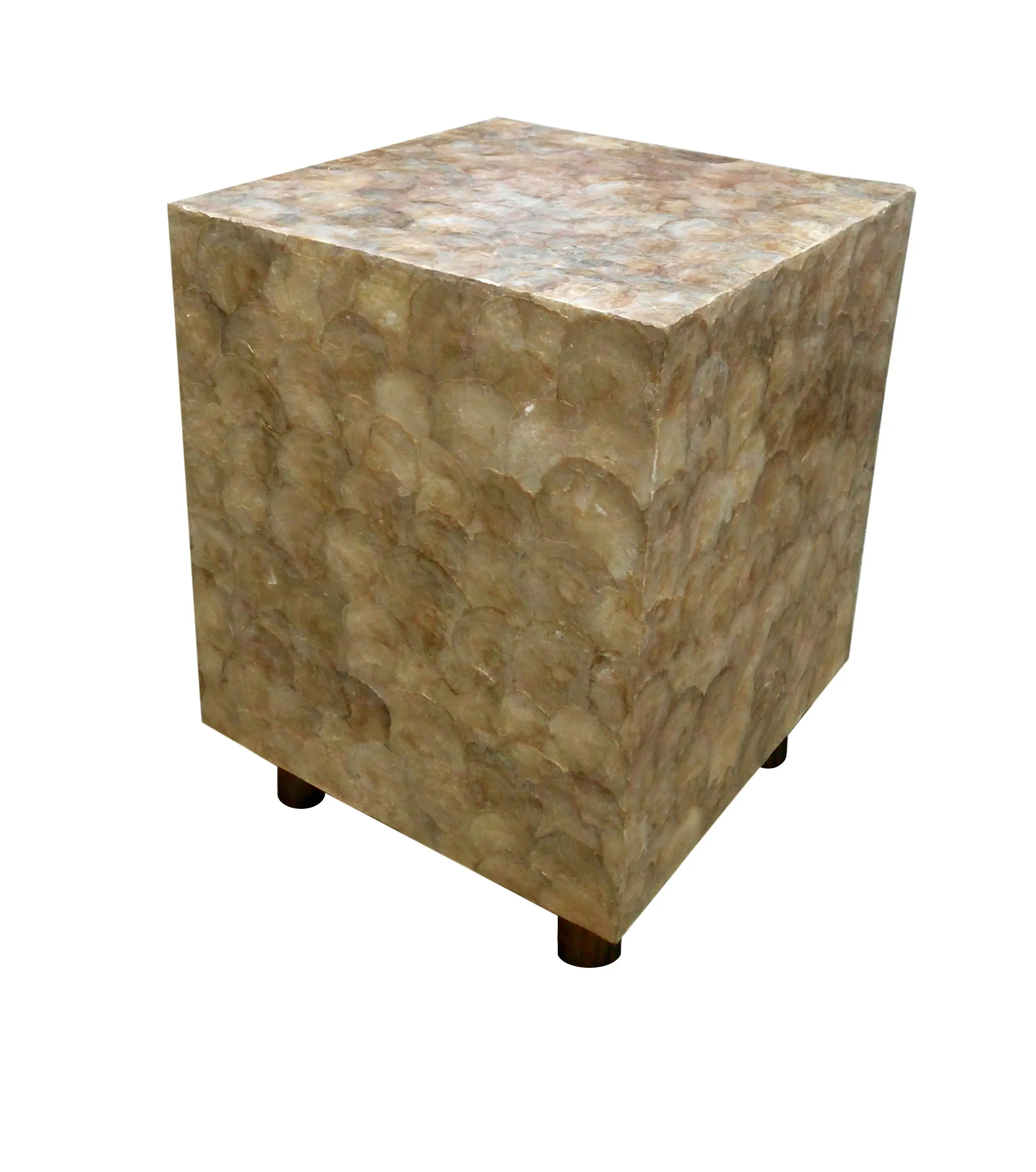 D-Art Collection Capiz Shell Square Stool