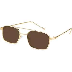 FEISEDY Fashion Square Sunglasses Women Men Trendy Retro Metal Frame Sun Glasses Candy Color Lens B1036