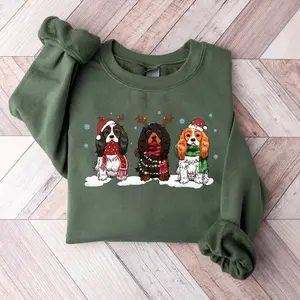 Cavalier King Charles Spaniel Christmas Sweatshirt, Christmas Dog Shirt, King Charles Spaniel Shirt, Dog Mom Hoodie, Dog Lover Sweatshirt