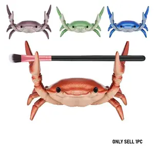 Cute Japanese Style Mini Crab Weightlifting Pen Holder, Adorable Desk Accessory Gift, Perfect for Office & Home Use, Cute Desk Accessories