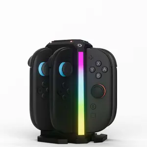 Switch Joy-Con Charging Dock with RGB Light, Charge 4 Controllers at Once, Clean Desk Setup，nintendo switch 2 carrying case，switch 2 hard case，Switch joy cons