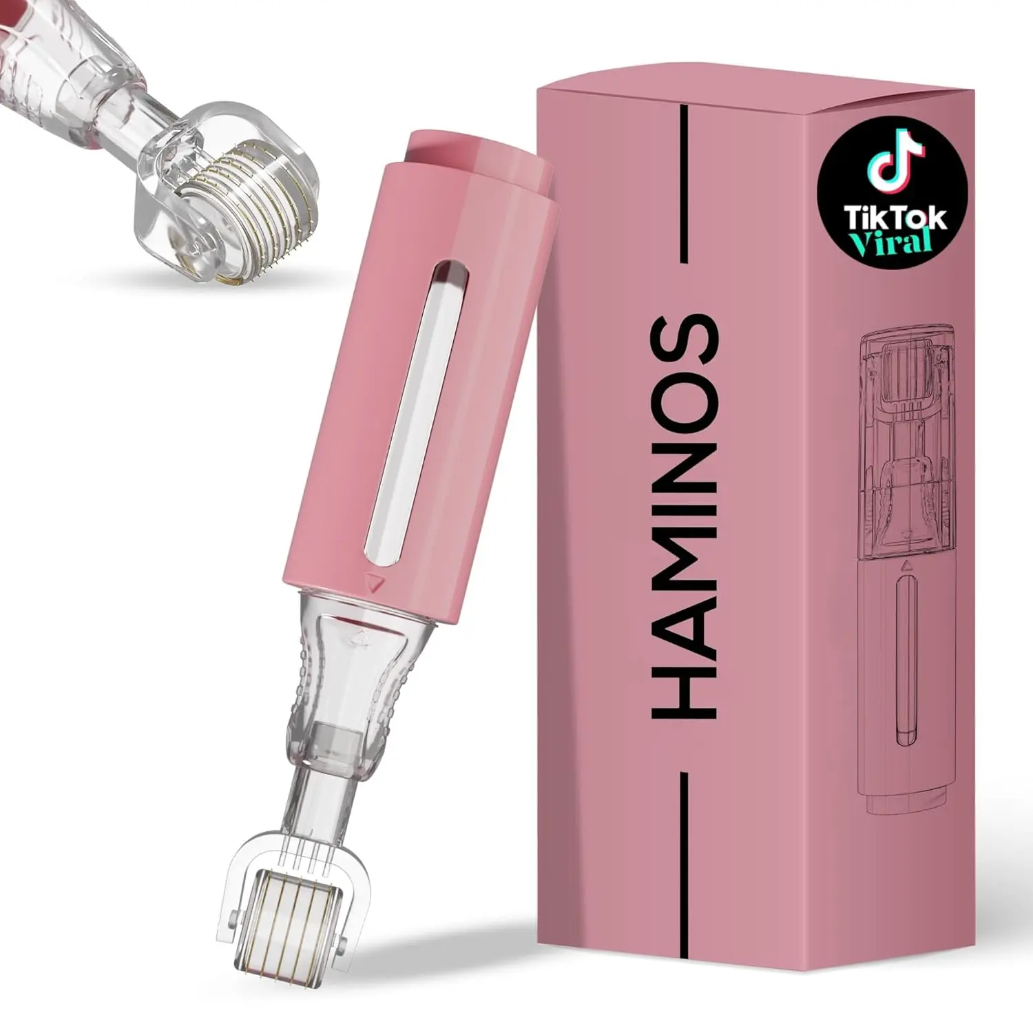 Derma Roller with Reservoir - 0.25mm, 105 Titanium Needles for Skin & Lips, Instant Serum Application