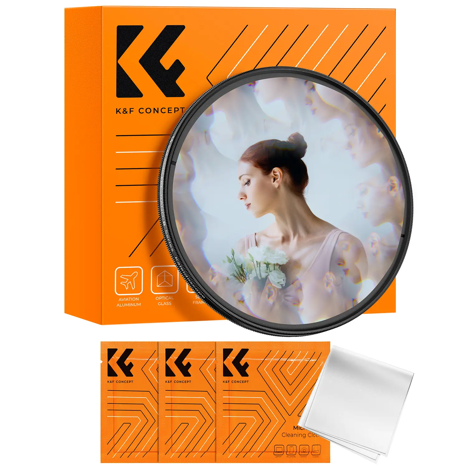 【K&F CONCEPT】 Kaleidoscope Filter, Special Effects Filter Prism Crystal Glass with Multi Refraction Subjects for Camera Lens