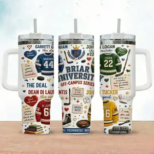 Briar University Hockey Tumbler  40oz– Graham 44, Logan 22, Tucker 46 & Di Laurentis 66 Car Tumbler Gift