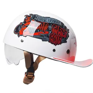 Retro motorcycle motorcycle helmet for men and women small helmet body helmet half helmet summerall year round electric vehicle scoop helmet「Unisex Moto Helmet: Sleek, Protective, And Perfect For Urban Rides & Street Style」