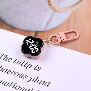Compact portable four-leaf clover mini wristwatch, waterproof, luminous, minimalist and cute, electronic watch for students’ exams