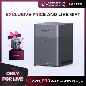 【LIVE ONLY】UGREEN NASync DH4300 Plus 4-Bay Desktop NAS, Support Capacity 120TB (Diskless), Remote Access, AI Photo Album, Beginner Friendly System, 8GB LPDDR4X RAM, 2.5GbE, 4K HDMI, Network Attached Storage（Drives Not Included）,TikTokShopHolidayHaul