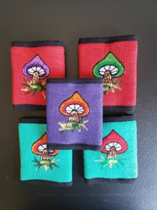 Organic Hemp Natural Eco-Friendly Nepalese Handmade Unisex Embroidery Colorful Gheri Durable Wallet/Purse