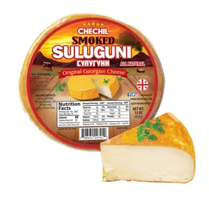 Chechil Smoked Suluguni Cheese 4 Pack (15 oz Each) – Traditional Georgian Style Table Cheese Made From Cow's Milk, Served In Wedges, Perfect for Cooking, Melting, Snacking & Entertaining