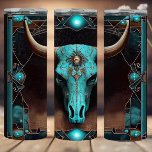 Custom Cow skull Tumbler