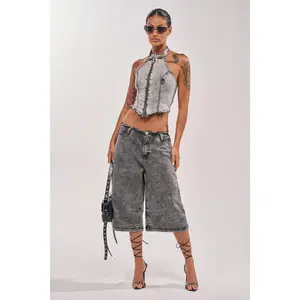 BREAK UP WITH HIM DENIM SHORTS IN DARK WASH