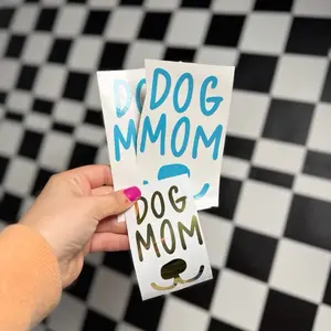 Dog Mom Face Decal - Personalized Name Sticker in Your Chosen Color - Vinyl Material - Ideal for Customizing Surfaces - Enhance Your Space with a Unique Touch