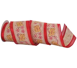 4"X10y Gingerbread And Peppermint On Ribbon byValerie