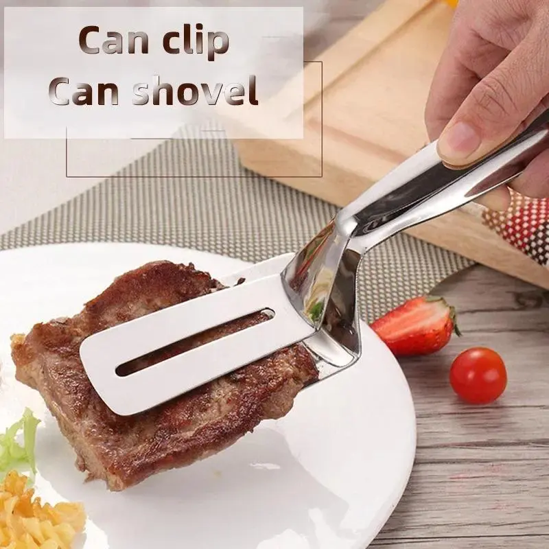 201 Stainless steel frying shovel clip Pancake frying fish shovel Pizza steak shovel Household kitchen spatula frying steak clip Kitchenware