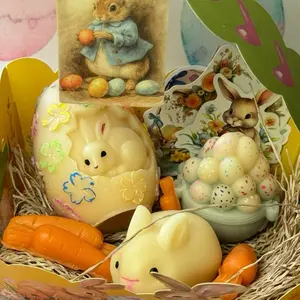 Set de Velas Decorativas de Pascua  Hechas a Mano | Regalo Elegante y Aromático