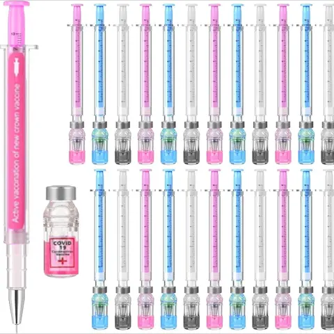 24pcs Nurse Injection Pens, Medical Theme Jelly Pens, Aesthetic Gel Pens, Unique Pens, Office Party Gifts (, Blue, ), Pen Set, Perfect for Nurses & Healthcare Professionals