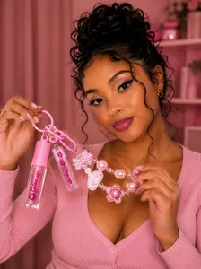 GLOW UP WITH DACHELINE li gloss keychain duo one ful-size lip gloss one mini size