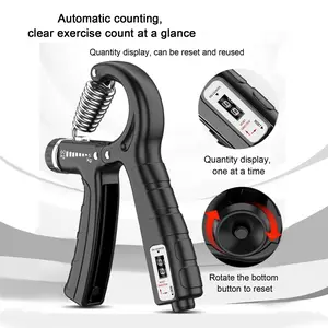 Adjustable Hand Grip Strengthener 5-60kg, Counting Power Trainer for Arm & Finger Exercises, Fitness Equipment for Rehabilitation & Training