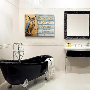 Ooeiiiy Motivational Owl Canvas Wall Art Owl Gifts Wall Decor Inspirational Bible Quotes Picture Poster Wall Decor Christian Prints Painting Framed Artwork For Bathroom Office Bedroom 12''X16''