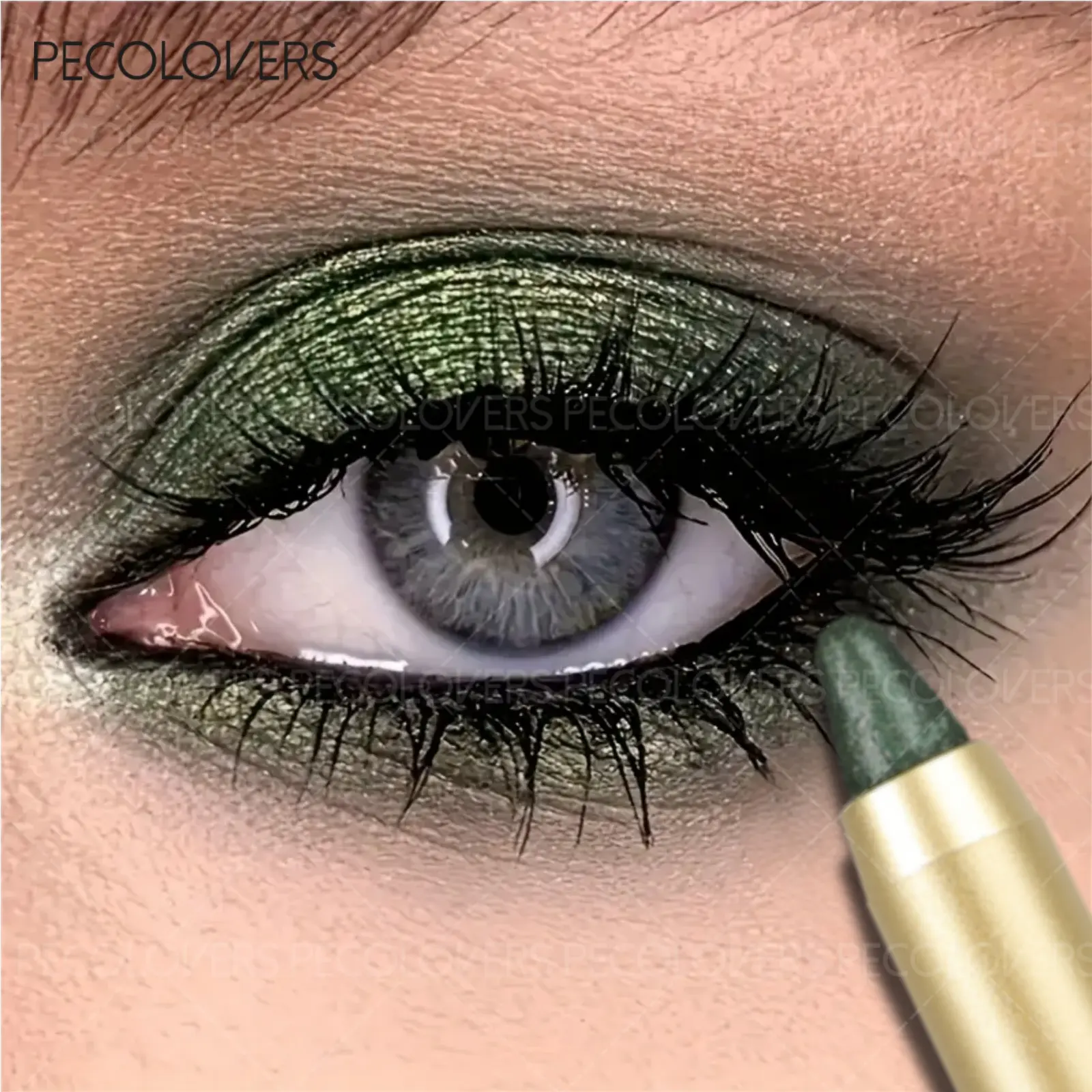 1 Pc 2-in-1 Eye Brightener Stick & Sponge Makeup Brush, Shimmer & Matte Brown Metallic Double-Ended Eyeshadow Crayon, Glitter Eyeshadow Stick, Eye Shadow Sticks, Shimmer Matte Eyeshadows, Halloween & Party Makeup Gift, Enhance Eye Makeup