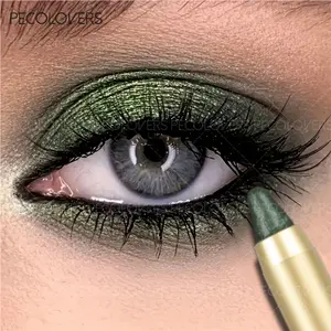 1 Pc 2-in-1 Eye Brightener Stick & Sponge Makeup Brush, Shimmer & Matte Brown Metallic Double-Ended Eyeshadow Crayon, Glitter Eyeshadow Stick, Halloween & Party Makeup Gift