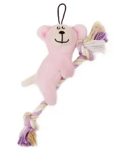 Niubya 'Broom-Lick' Plush and Jute Rope Squeaking Newborn Cat and Dog Toy