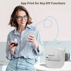 Portable Thermal Printer, Wireless Label Printer, No Ink Needed, Easy Connection to Smartphone and Tablet, Ideal for Small Business and Home Use