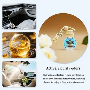 Paul Frank Car Air Freshener Hanging Oil Diffuser Set, 4pcs 10ml Fragrance Bottles for Car & Home, Long Lasting Scent, Auto Accessories, Cute Car Decor, Gift Idea
