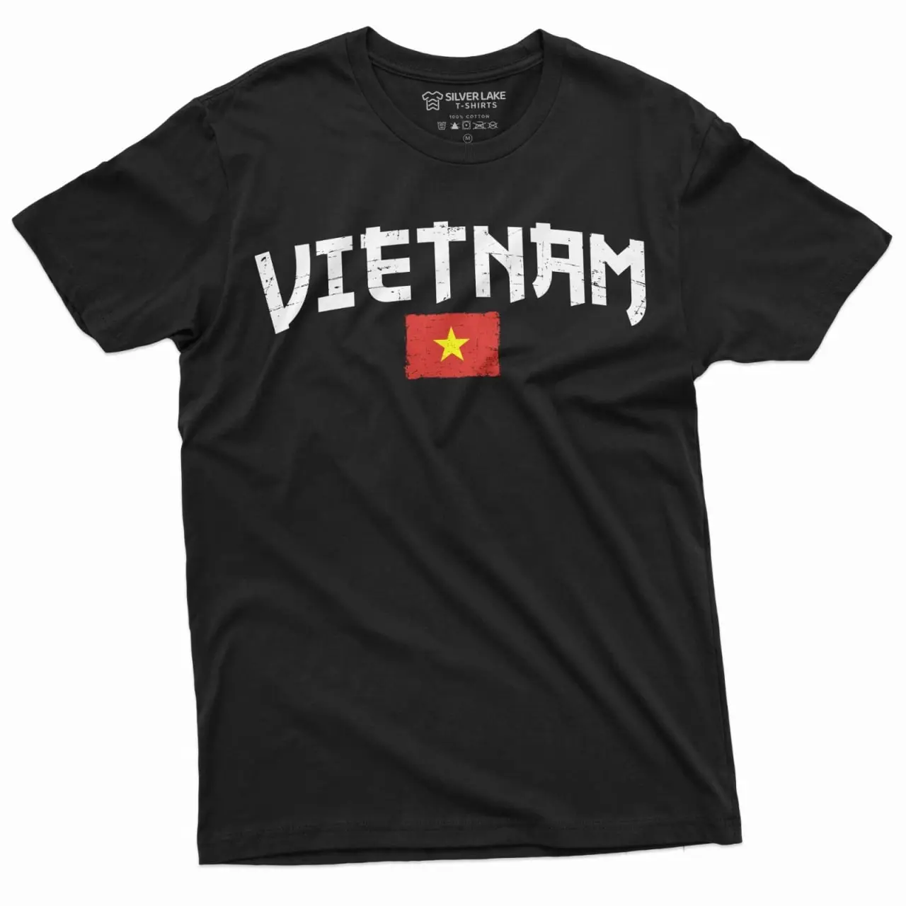 Men's Vietnam T-shirt Vietnamese Flag Coat of Arms Tee Shirt Size S