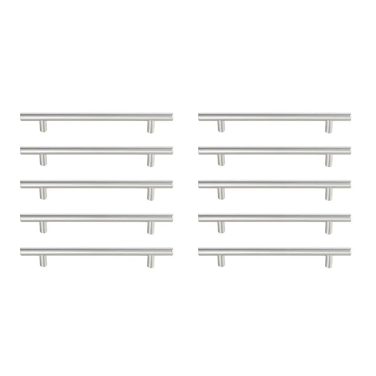 Elegant Decor Quinn Zinc Alloy Cabinet Pulls, PL400-6-NK-10PK 6.31 in. Center to Center Bar Pulls, Brushed Nickel - Pack of 10