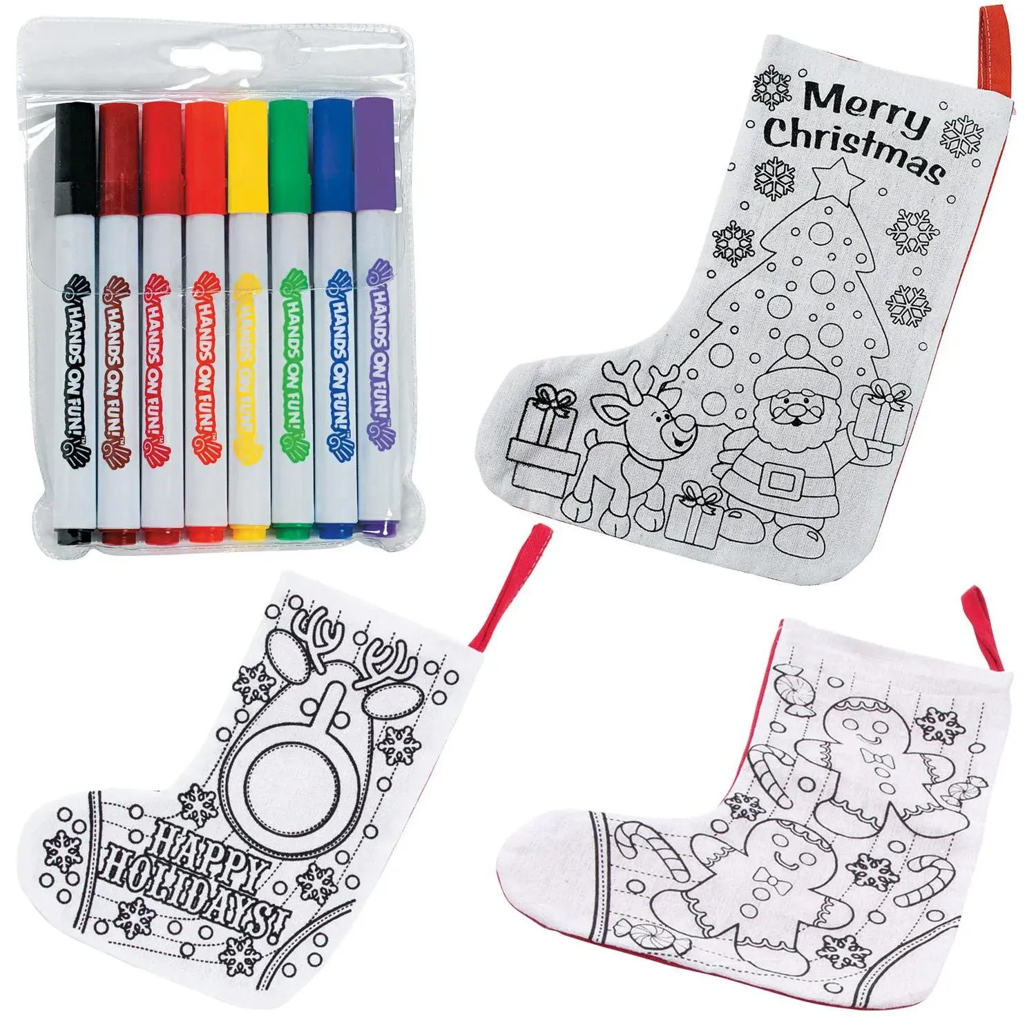 Color Your Own Christmas Stocking Kit for 36