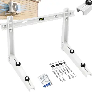 Heavy Duty Mini Split Wall Mounting Bracket for Outside, 396lb Load Capacity, Galvanized Carbon Steel, Dual Anti-Rust Coating, Leveling Bar, Anti-Vibration Pads, Fits 7000-12000 BTU AC Units