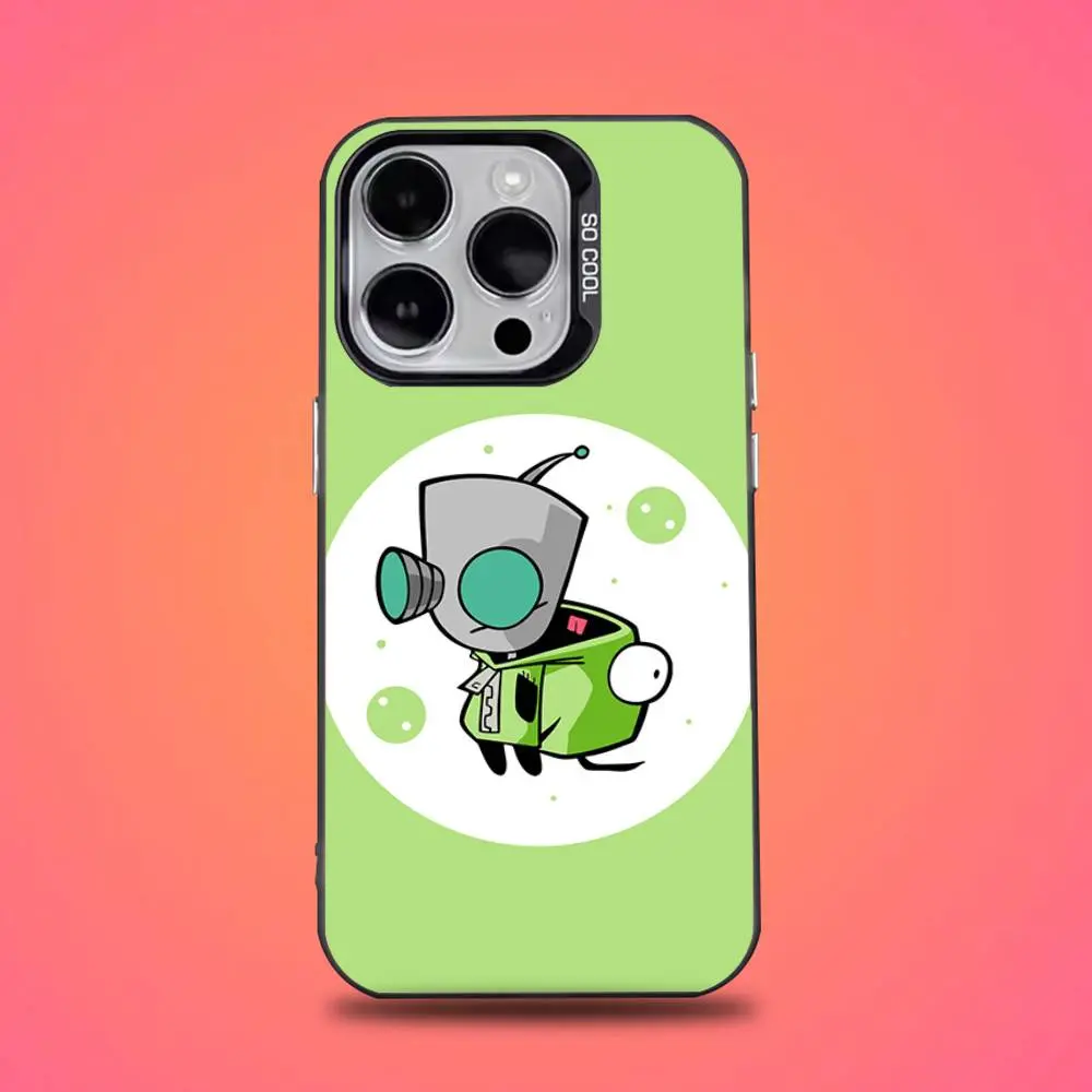 Cartoon I-Invader Zim Gir Phone Case For iPhone  17,16,15,14,13,12,11,Pro,Max,Plus,Mini,XS,SE Anti Fall Black Matte Hard  Bumper - TikTok Shop